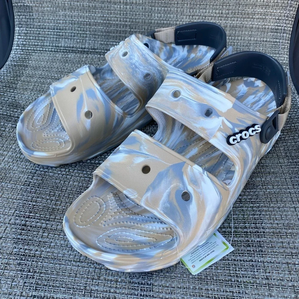 Crocs Classic All-Terrain Sandal Chai/Multi Marbled Tie-Dye Men's Size 15